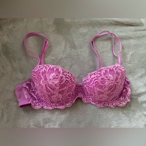 Pink Lace Push-Up Bra